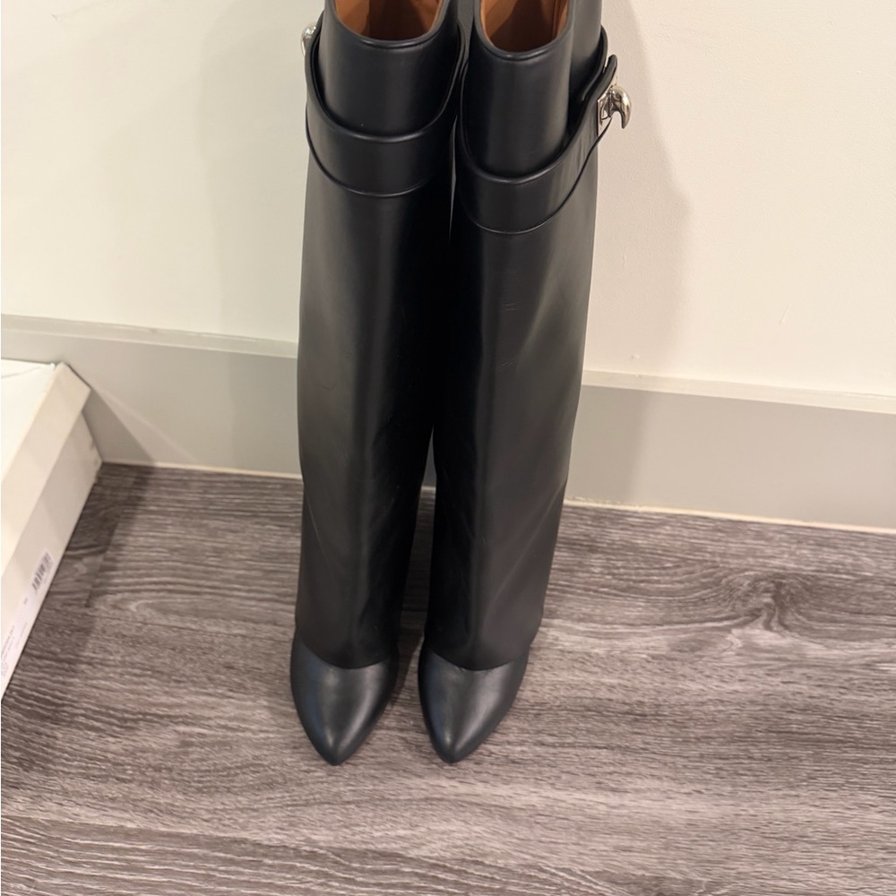 Givenchy Shark Lock Black Over the Knee Boots